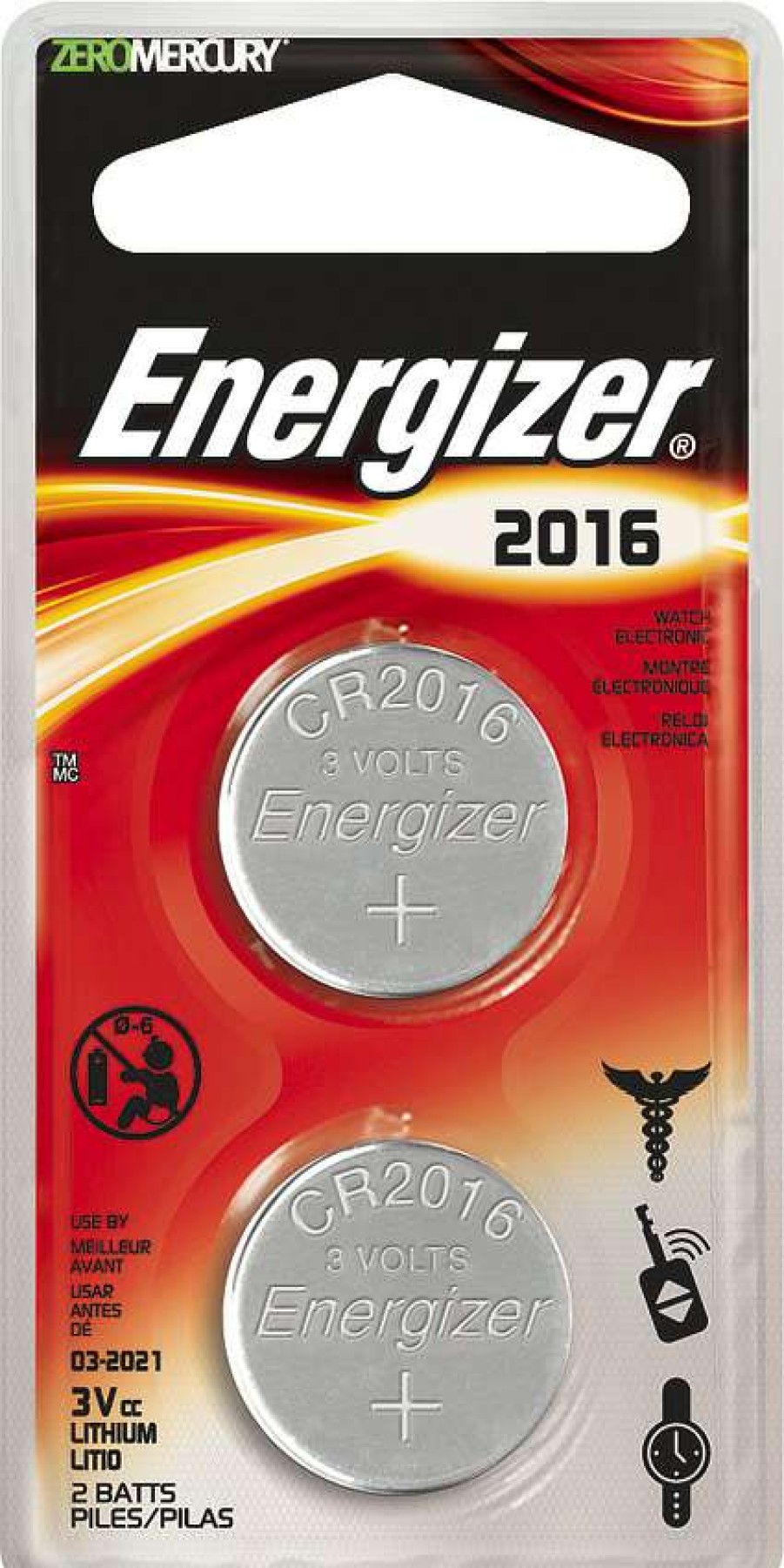 Tools * | Enr20162 Energizer 2016 3V Battery 2 Pack New