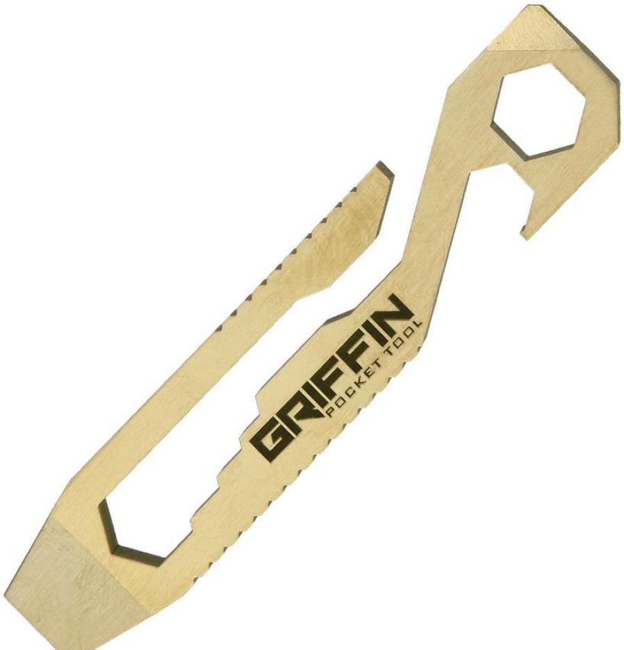 Tools * | Gptbr Griffin Pocket Tool Gpt Multi Tool Brass 100% Guarantee