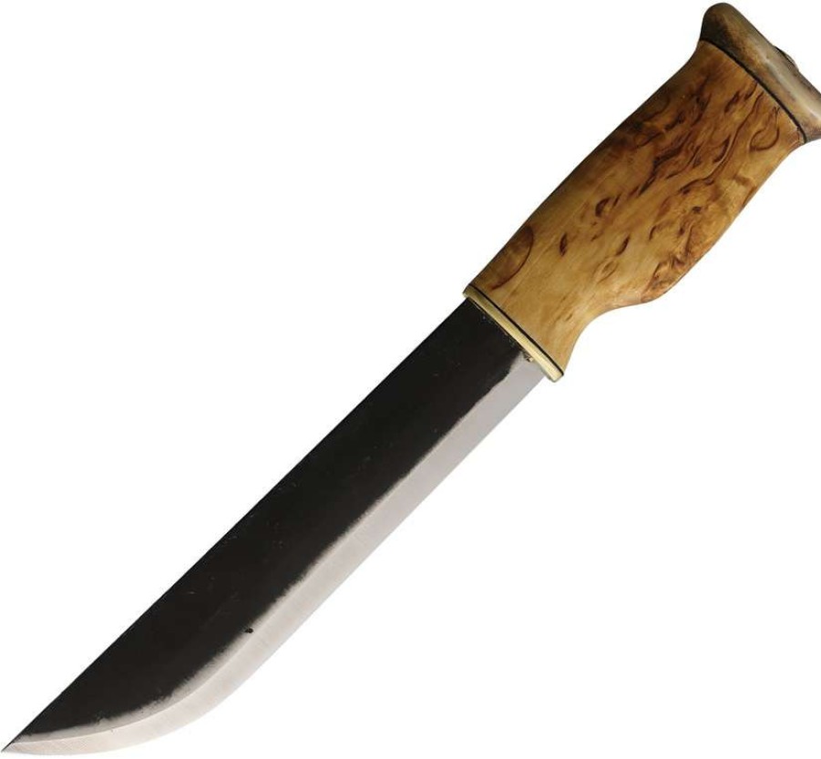 Knives * | Cheap Wj23Le Wood Jewel Leuku Bowie Knife Curly Birch