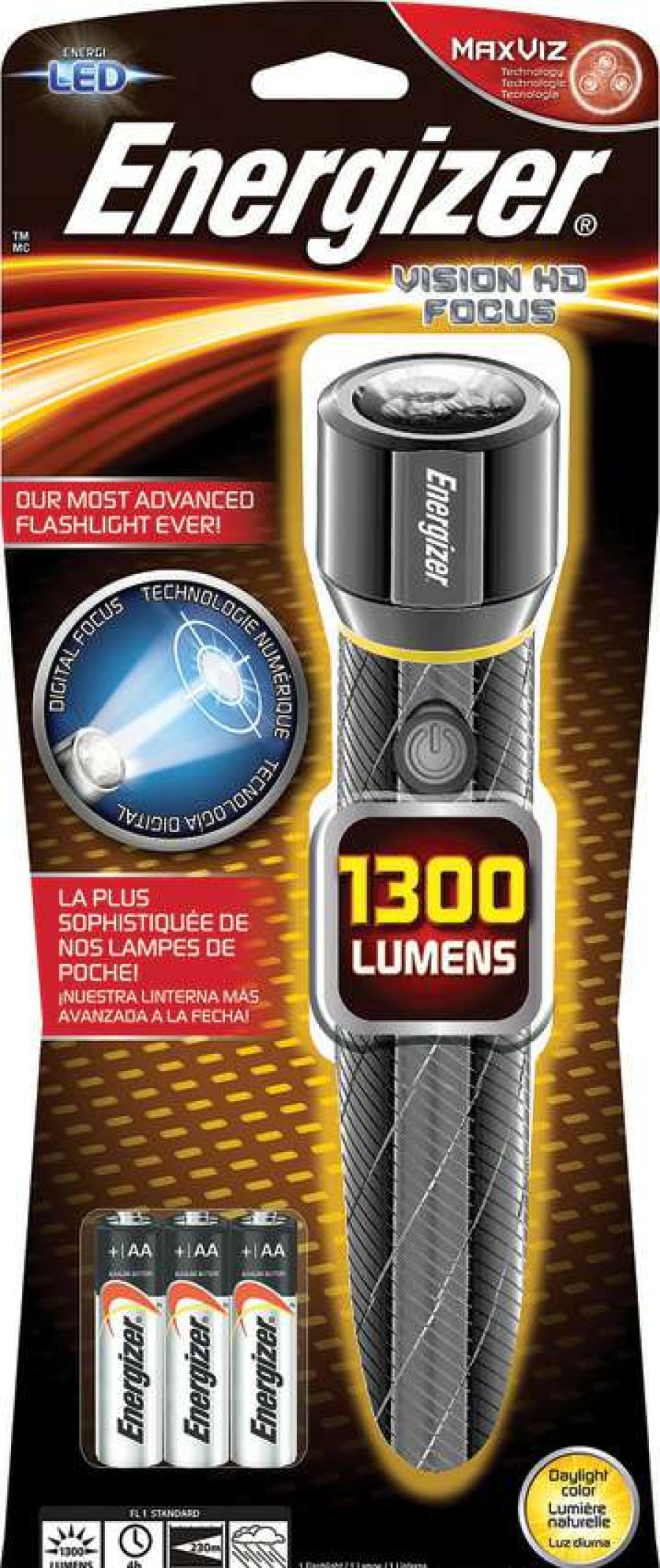 Tools * | Enrepmzh61 Energizer Vision Hd Focus Flashlight New In