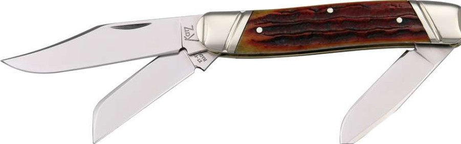 Knives * | 100% Guarantee Kzsclsb Katz Stockman Pocket Knife Clip Blade