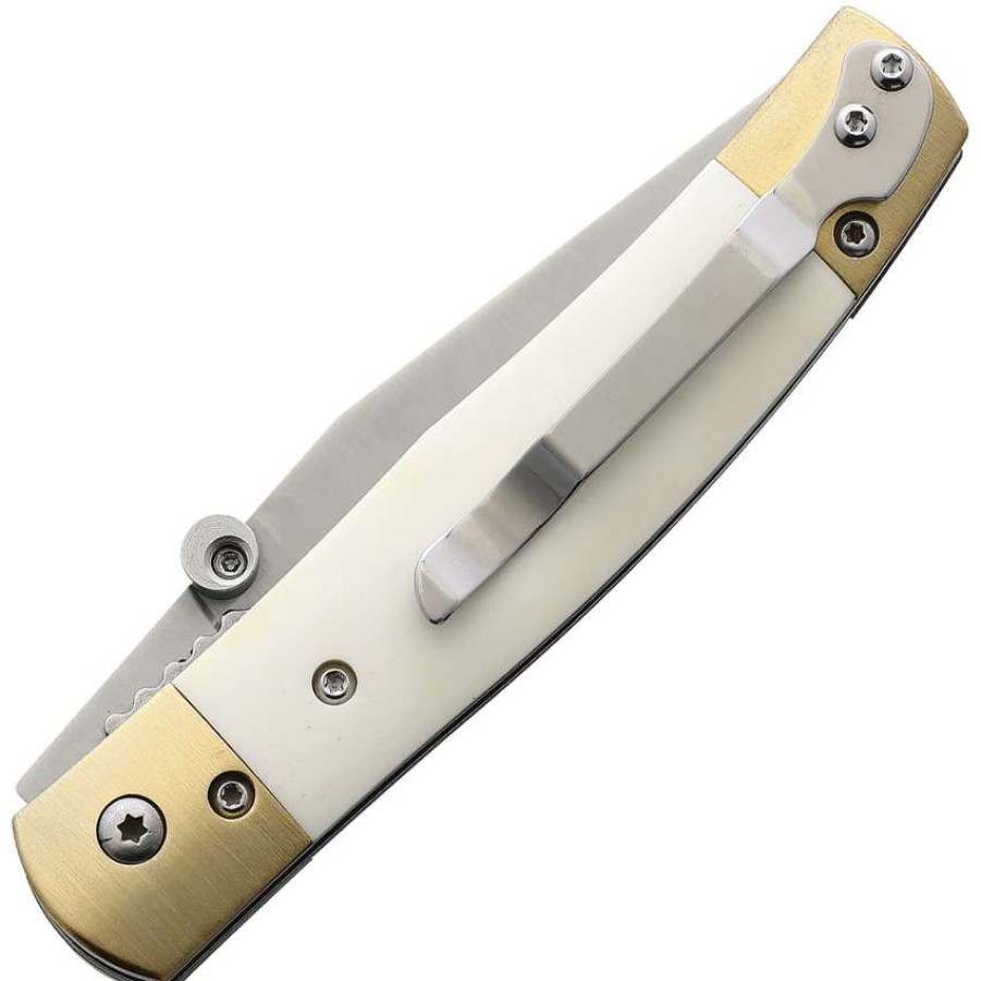 Knives * | Online Sales Betbbma0042 Betyar Maskara Linerlock Pocket Knife White