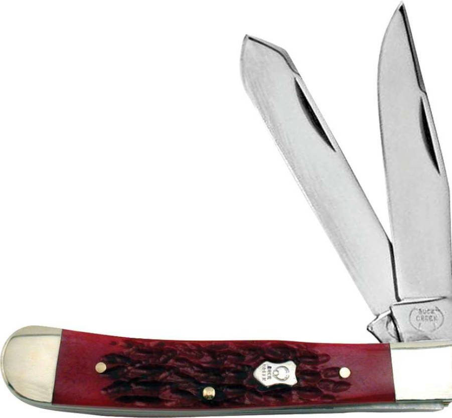 Knives * | Latest Buc254Rpb Buck Creek Trapper Pocket Knife Red Pick Bone