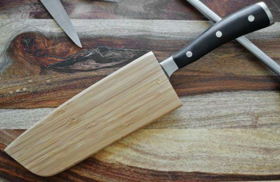 Knife Care * | Drg00816 Dragon By Apogee Magnetic Bamboo Santoku Chef'S Knife Sheath Online Sale