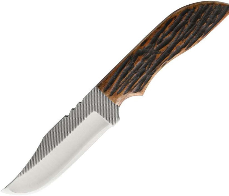 Knives * | Top Sellers Azjwk2Ajb Anza Fixed Blade Knife Amber Bone