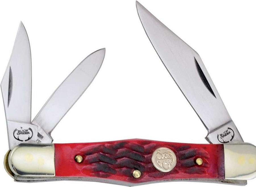 Knives * | Clearance Sale Buc6308Rpb Buck Creek Whittler Pocket Knife Red Pick Bone